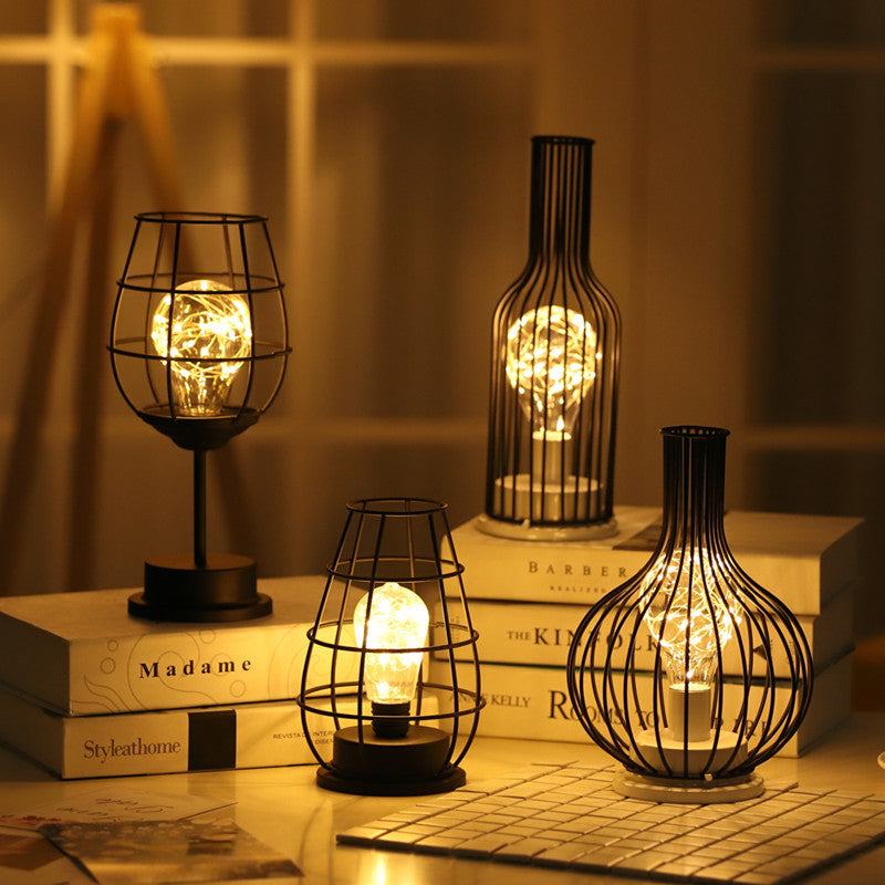 Red Wine Bottle Copper Wire Lamp Led Decorative Night Light
