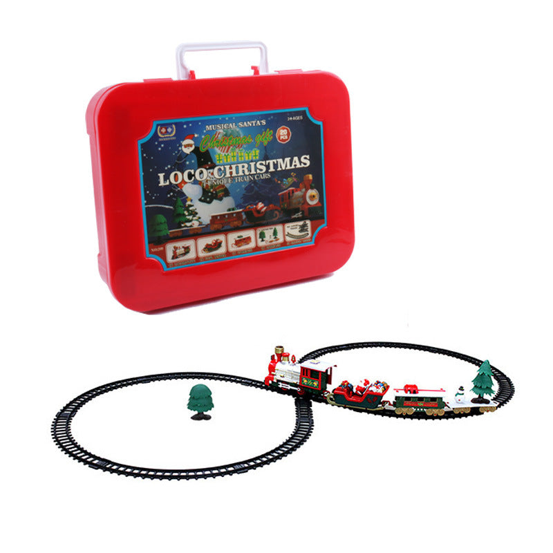 Toy Train Set with Lights and Sounds Christmas Train Set Railway Tracks Battery Operated Toys