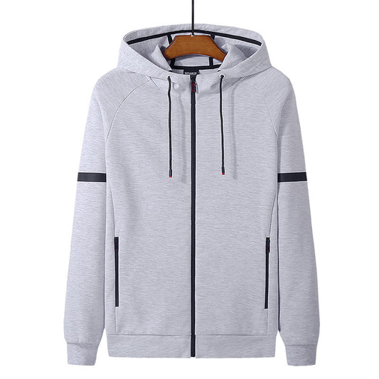 Cotton Men's Sweater Zipper Cardigan Sports Hooded Top Fashion Knitted Coat L-8XL