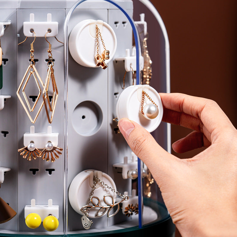 Jewelry Storage Box Earrings Hand Decoration Earrings Necklace Large Capacity Visual Multifunctional Home Dressing Table Storage Box