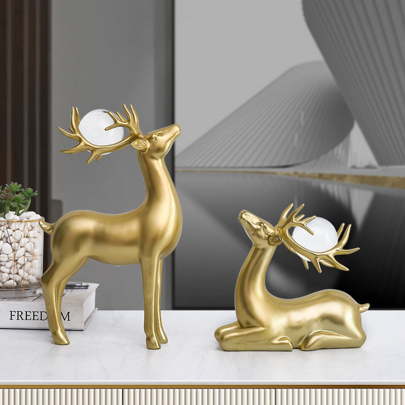 Crystal Ball Milu Lucky Decoration Nordic Modern Light Luxury Living Room Wine Cabinet Model Room Wedding Gift For Newcomers