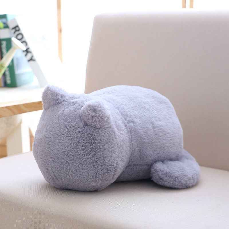 Pure Color Back Cat Plush Doll Fashion Cute Stuffed Animal Simple Plush Toy Room Decorations Girlfriends Birthday Holiday Gifts