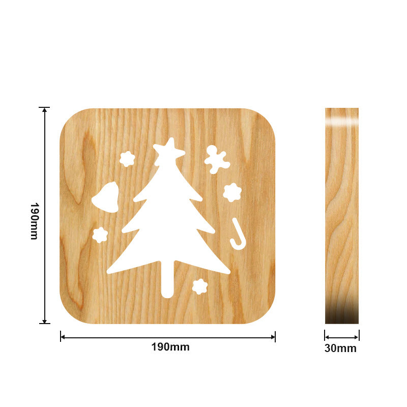 Christmas Tree Led Table Lamp LED Wooden Night Light Solid Wood Table Lamp Night Light