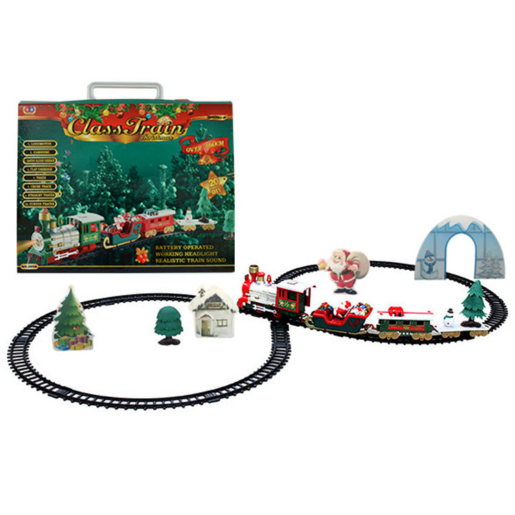 Toy Train Set with Lights and Sounds Christmas Train Set Railway Tracks Battery Operated Toys