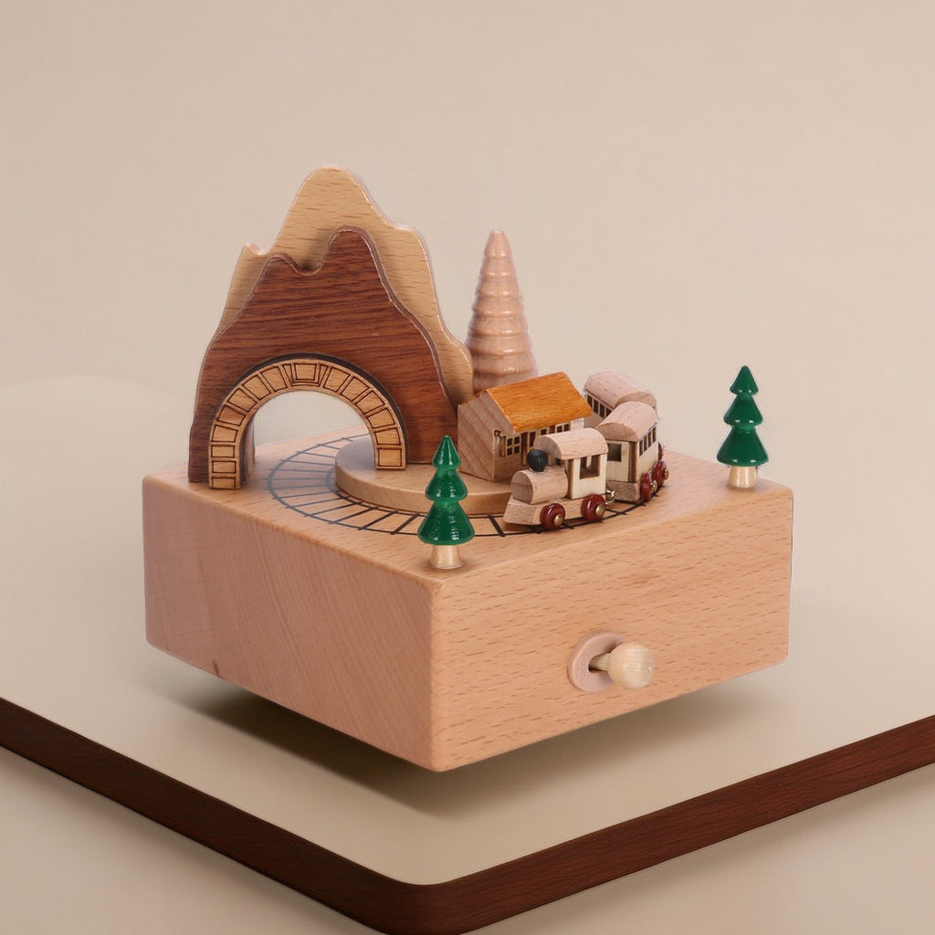 Wooden Music Box Roller Coaster Music Box Christmas New Year New Year New Year Spring Festival Gift Birthday Gift Holiday Gift