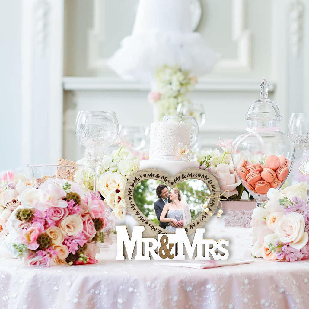 New Wooden Wedding English Letter Love Photo Frame Crafts Creative Home Decorations Table Ornaments