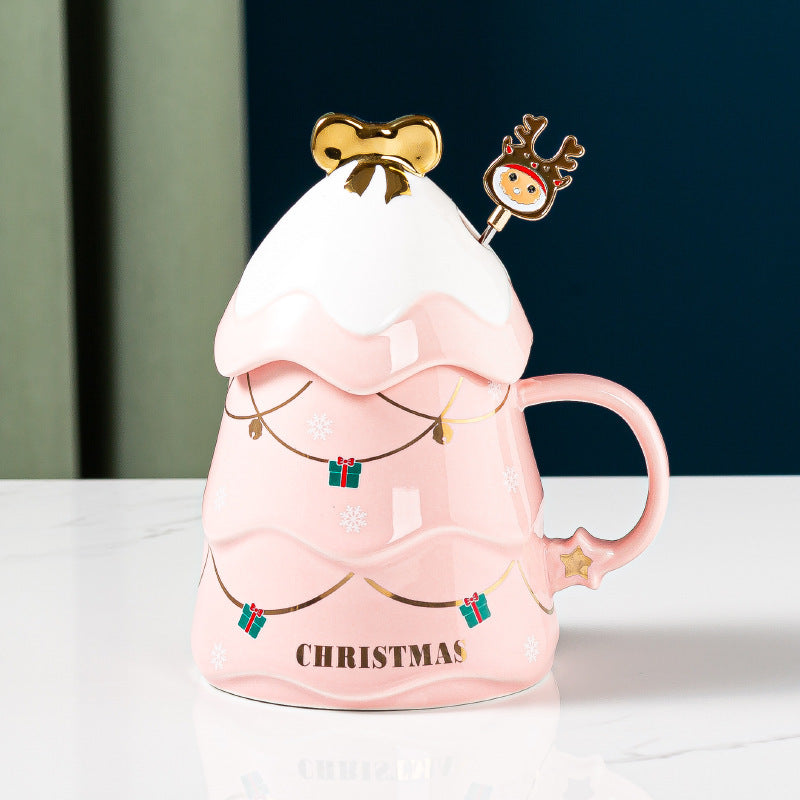 Creative Christmas Ceramic Mug Set Household