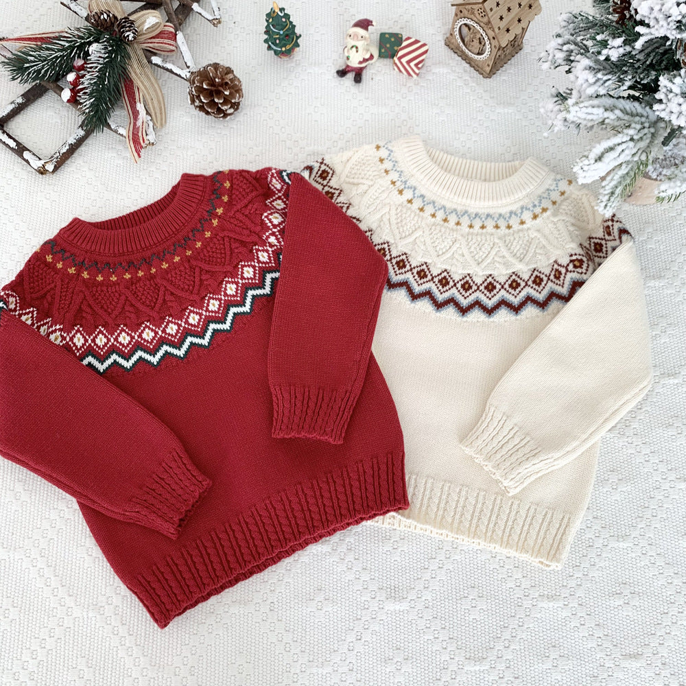 Virgil Kids Cross-border Children's Christmas Sweater Christmas Jacquard Sweater