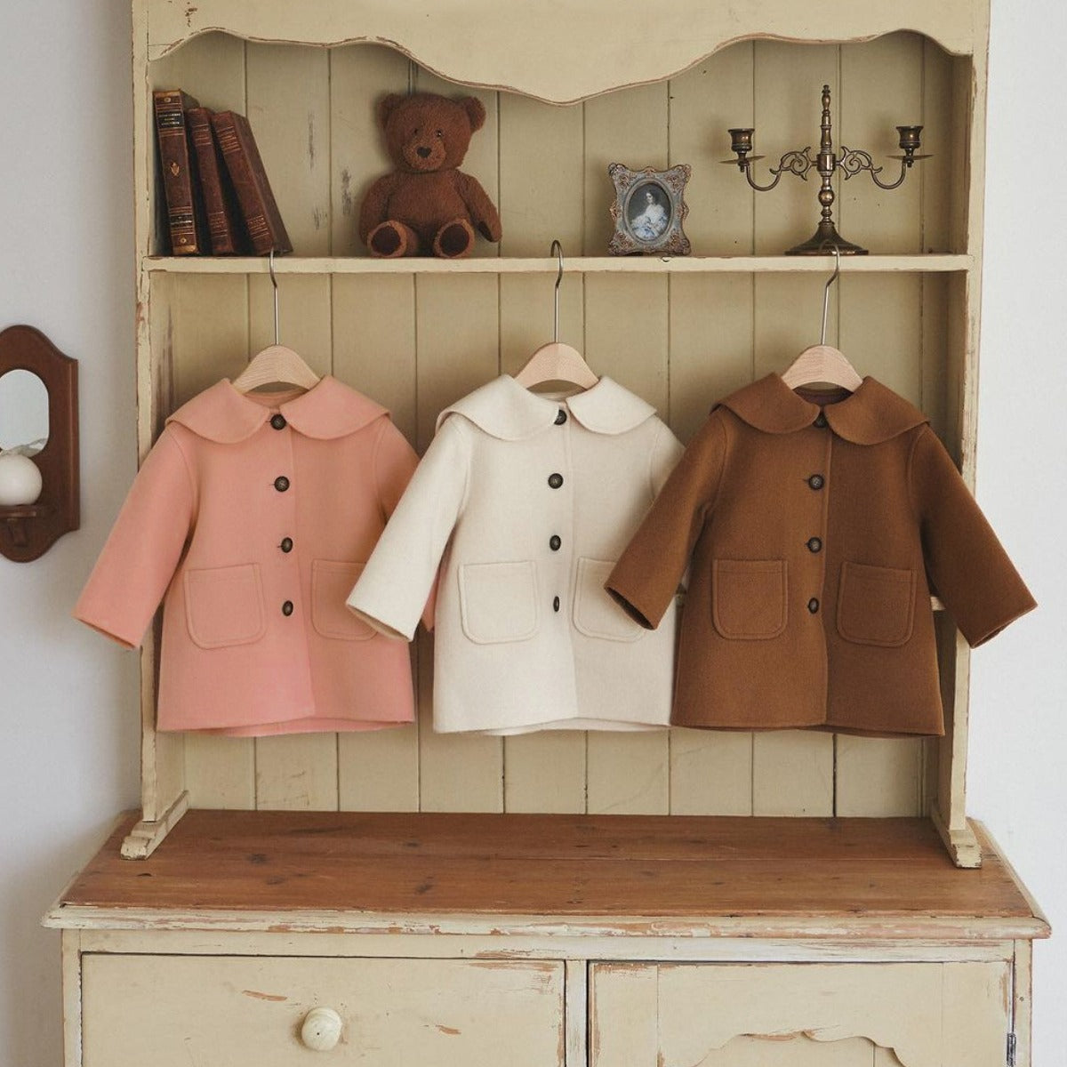 Girls' Woolen Overcoat Winter New Baby High-end Woolen Thickened Coat Baby Mid-length Top