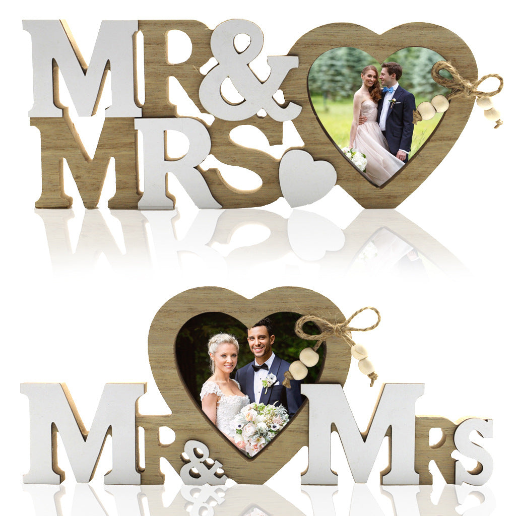 New Wooden Wedding English Letter Love Photo Frame Crafts Creative Home Decorations Table Ornaments