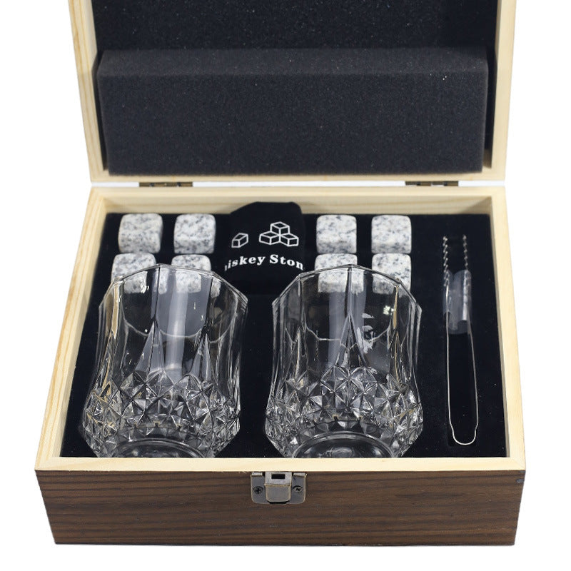 Ice Cube Stone Cool Stone Wooden Box Gift Box Set Wine Set Ice Wine Stone