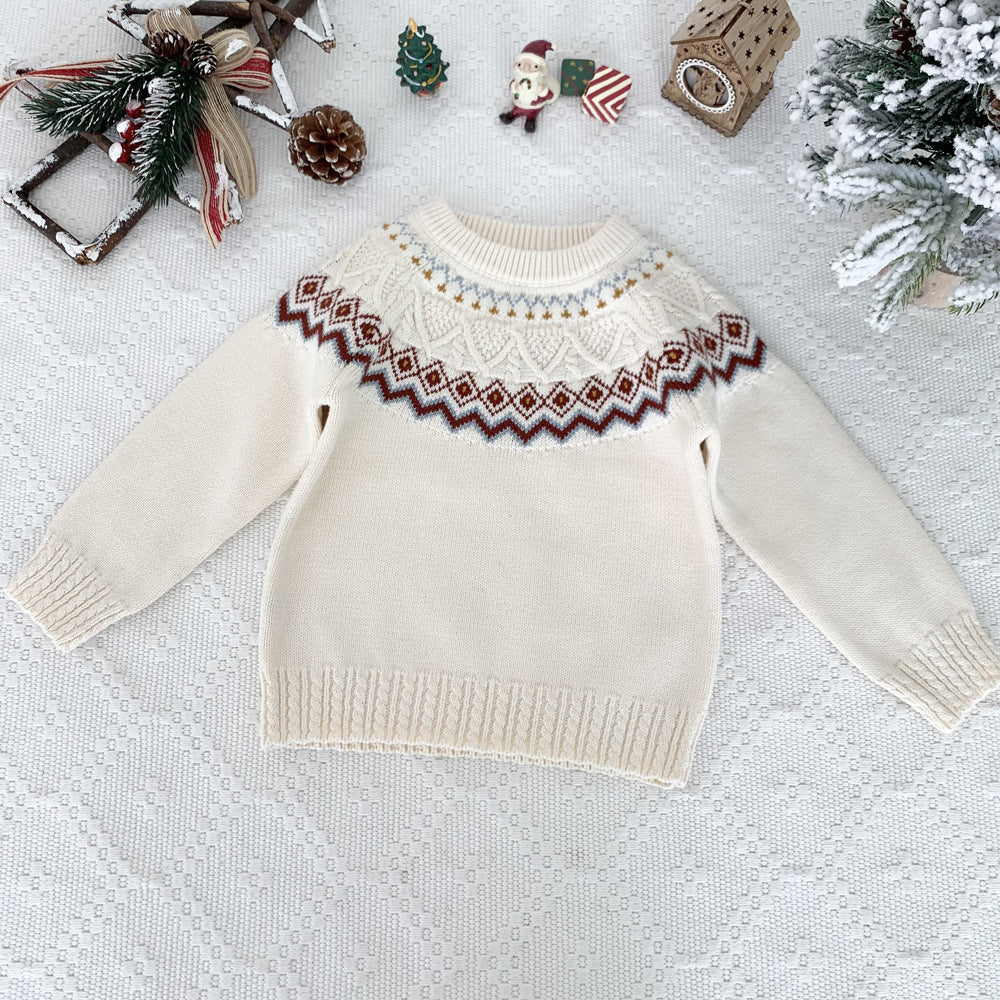 Virgil Kids Cross-border Children's Christmas Sweater Christmas Jacquard Sweater