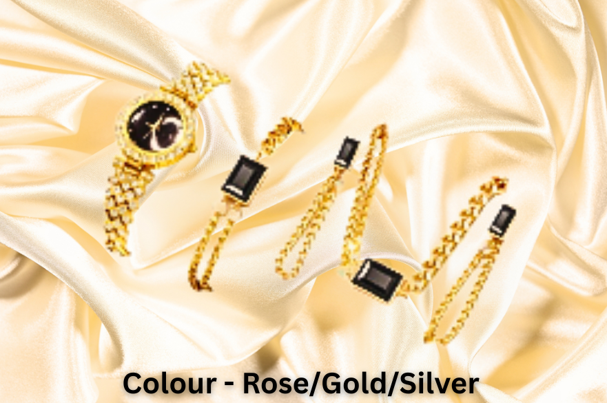 Rhinestone Watch & Jewellery Set - Gift Giving - Sale