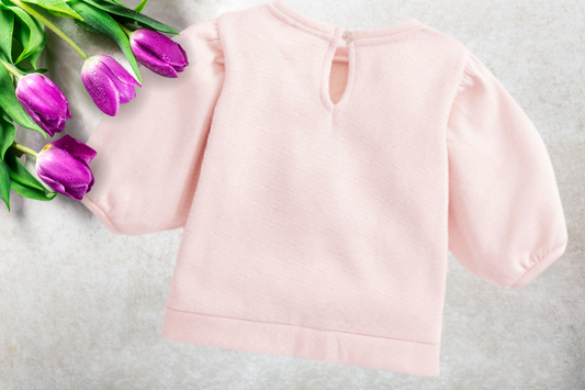 Pink Swan Puff Sleeve Top - Children's Clothing