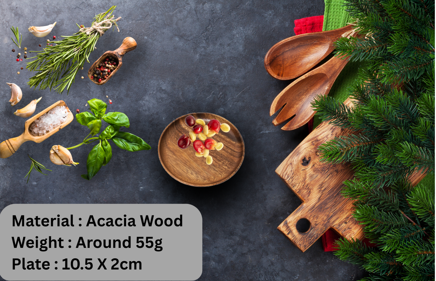 Solid Jujube Wood Plate - Home & Garden