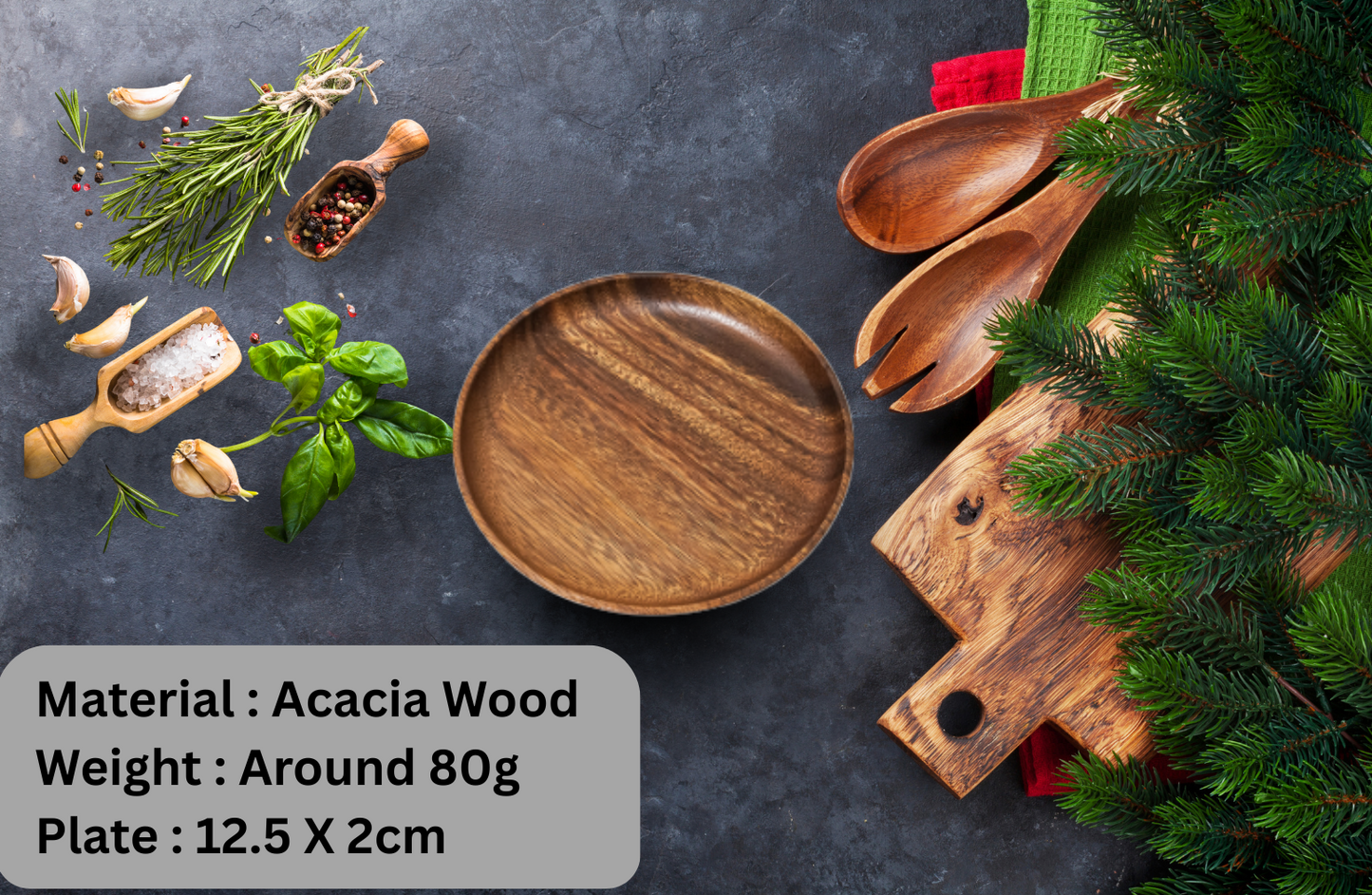 Solid Jujube Wood Plate - Home & Garden