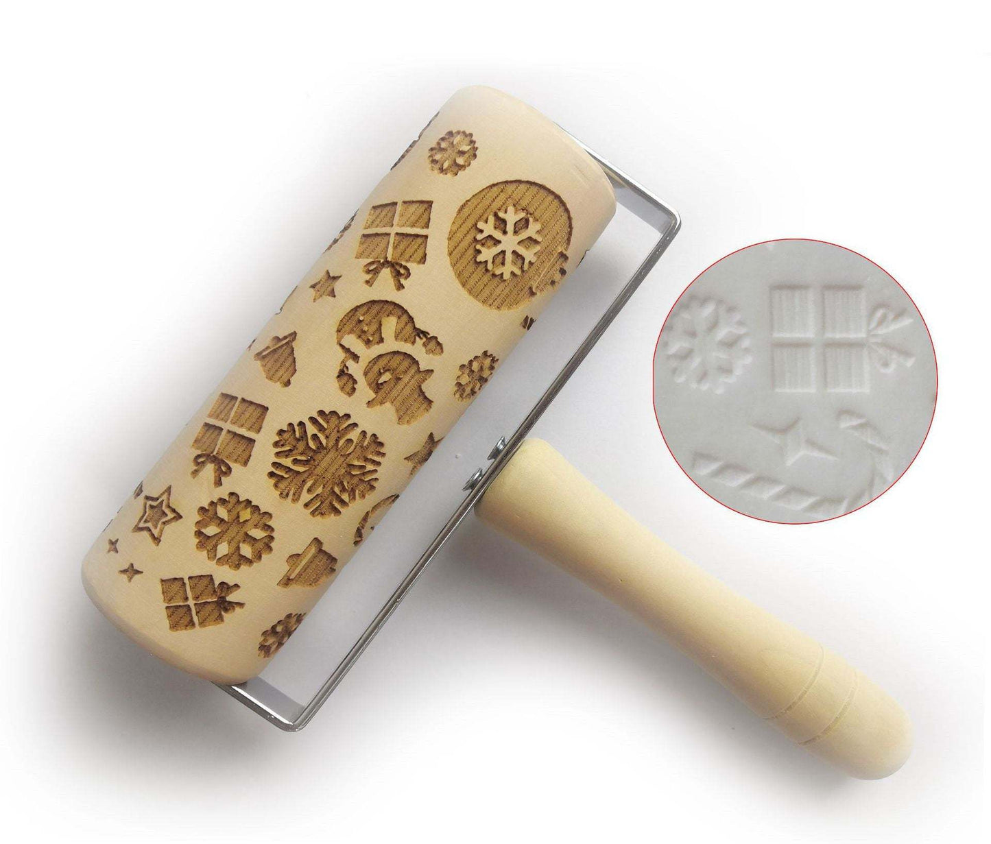 Simple kitchenware Christmas printing rolling pin cookie dry Hemu rolling pin