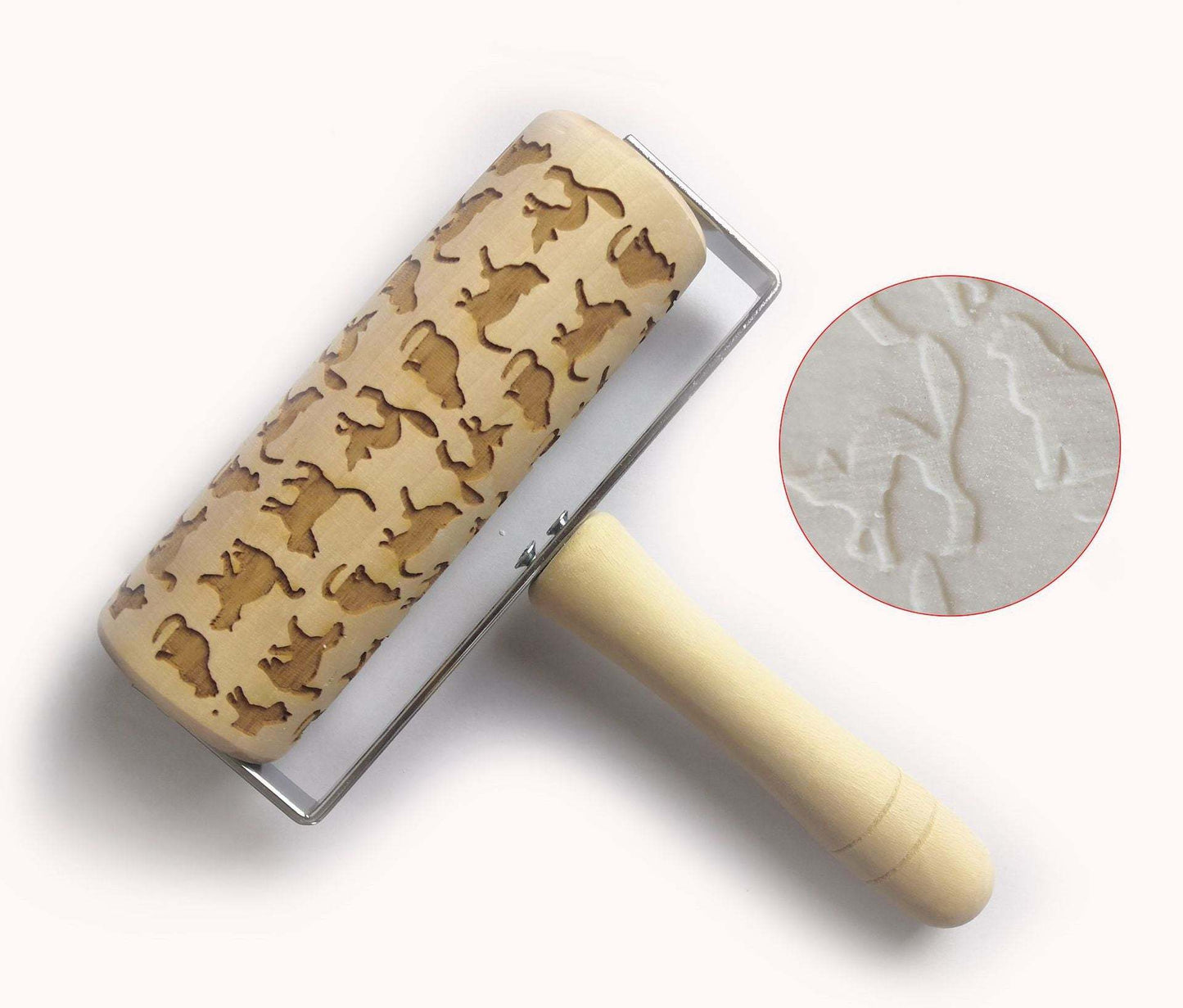 Simple kitchenware Christmas printing rolling pin cookie dry Hemu rolling pin