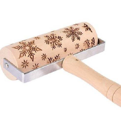 Simple kitchenware Christmas printing rolling pin cookie dry Hemu rolling pin