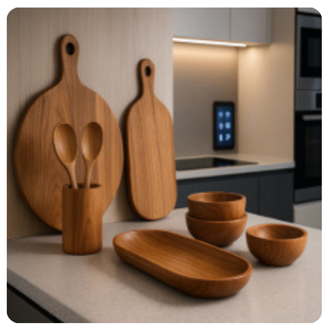 The Beauty Of Wooden Kitchenware Items