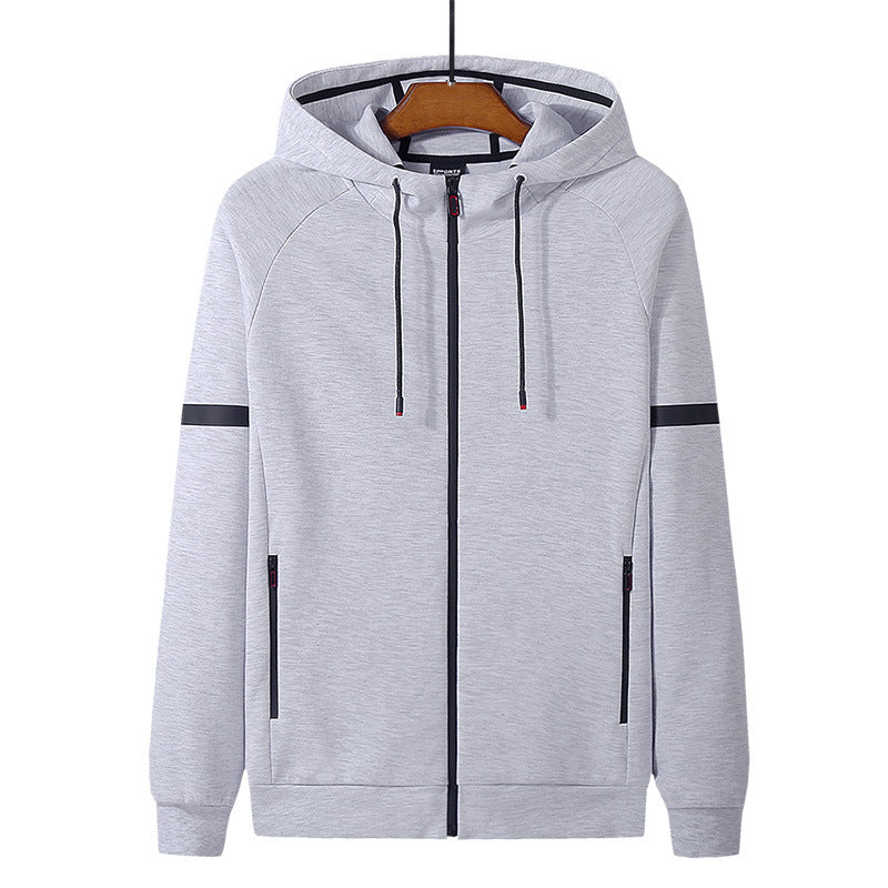 Cotton Men's Sweater Zipper Cardigan Sports Hooded Top Fashion Knitted Coat L-8XL