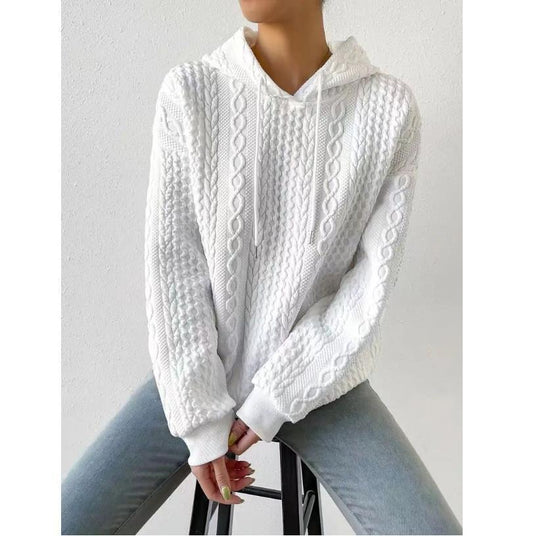 2023 Autumn And Winter New Cross-border Textured Sweatshirt Hoodie Fashionable Sweatshirt Women&#039;s Long-sleeved Loose Hooded Sweatshirt Women&#039;s Clothing