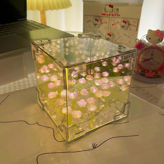 Handmade Diy Flower Sea Cube Tulip Three-dimensional Night Light Material Package