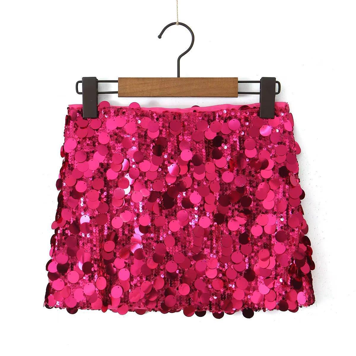 Foreign Trade 2023 New Winter Women's Clothing European And American Style Sequin Hip-covering Skirt Mini Sexy Skirt