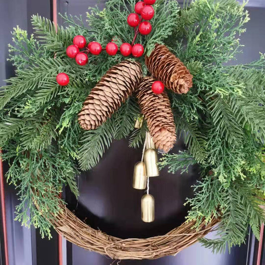 Hong Kong Love Christmas Wreath Farmhouse Bohemian Wreath Bell Garland Door Hanging