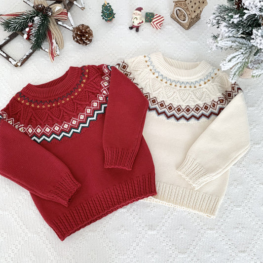 Virgil Kids Cross-border Children&#039;s Christmas Sweater Christmas Jacquard Sweater