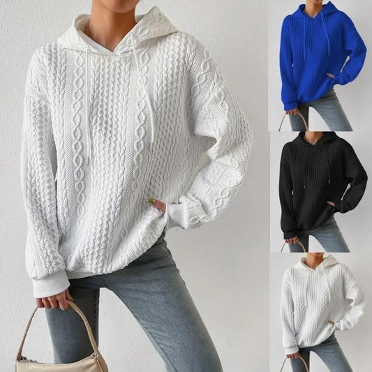 2023 Autumn And Winter New Cross-border Textured Sweatshirt Hoodie Fashionable Sweatshirt Women&#039;s Long-sleeved Loose Hooded Sweatshirt Women&#039;s Clothing