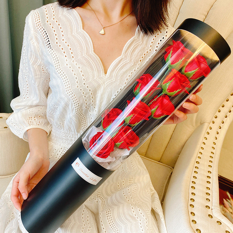 Artificial Flower Rose for Gifts in Glass Jar Light