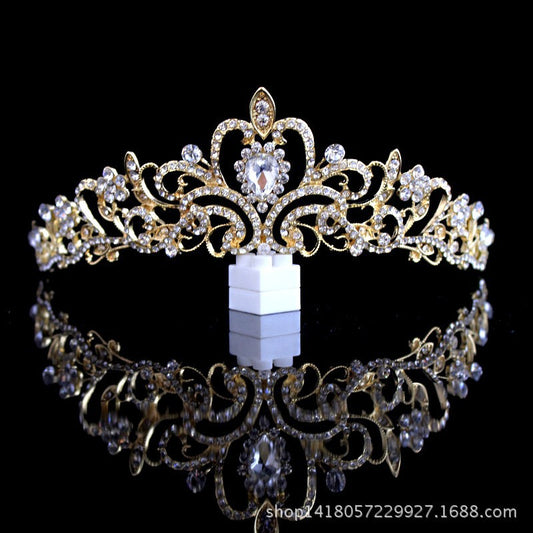 Atmospheric Bridal Crown Exquisite Rhinestone Luxury Crown Headband Wedding Dress Accessories Bridal Wedding Headgear