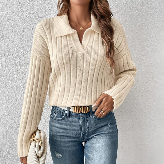 2023 European And American New Amazon Autumn And Winter Foreign Trade Turtleneck Sweater Women&#039;s New Casual Lapel Sweater