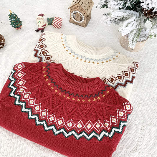 Virgil Kids Cross-border Children&#039;s Christmas Sweater Christmas Jacquard Sweater