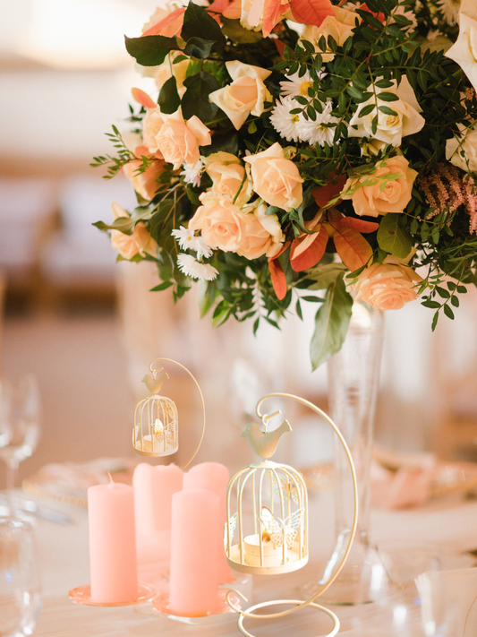 White Birdcage Candlestick - Wedding Ceremony Supplies