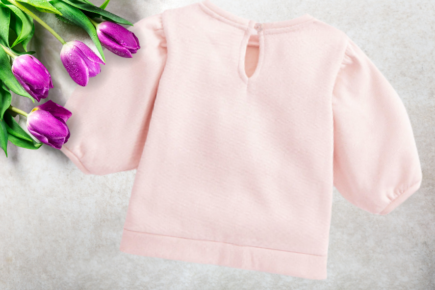 Pink Swan Puff Sleeve Top - Children's Clothing